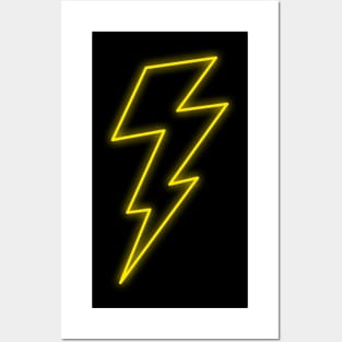 Neon Lightning Bolt Posters and Art
